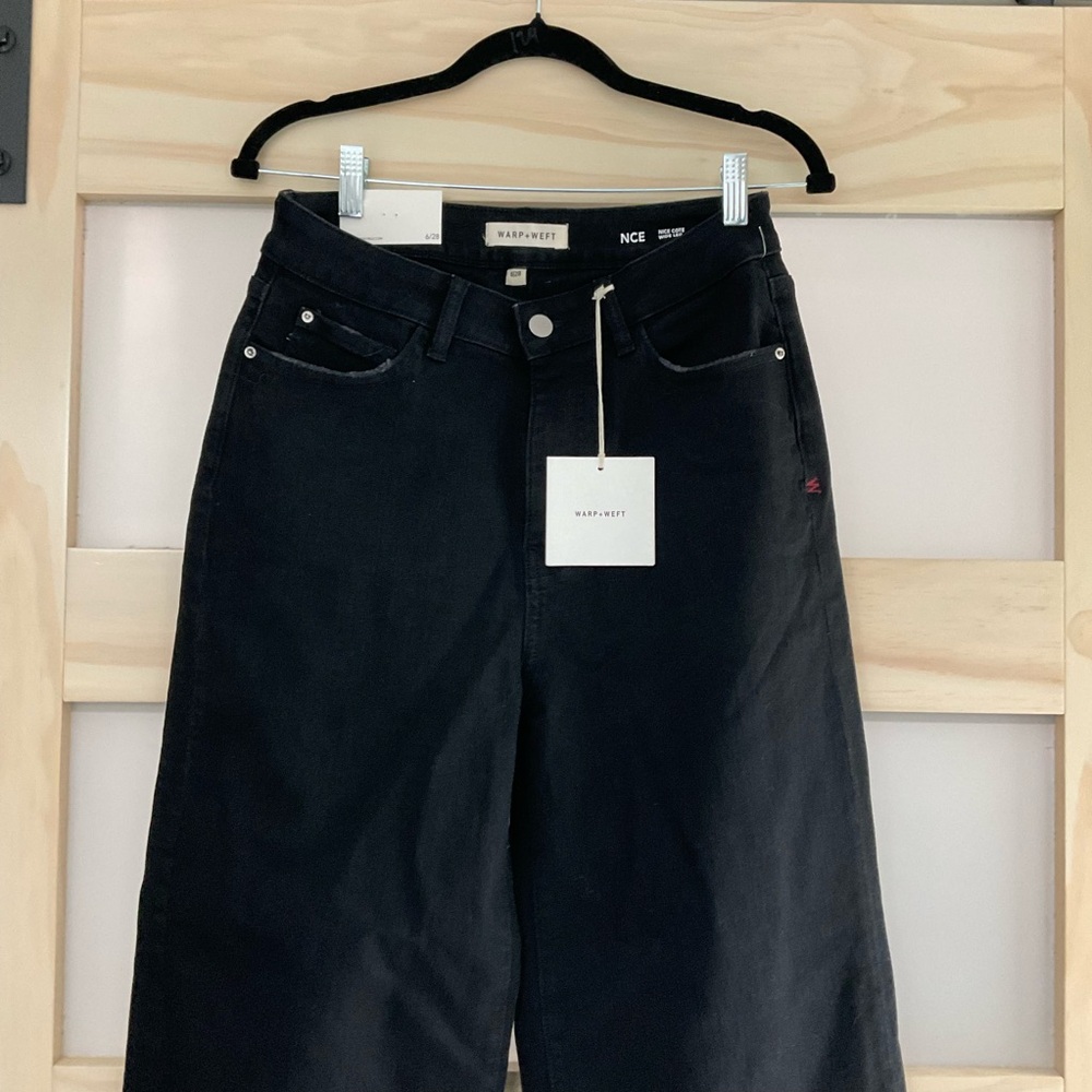 Warp + Weft NCE Wide Leg Jeans Black High Rise 6/28 Sustainable - Picture 3 of 6